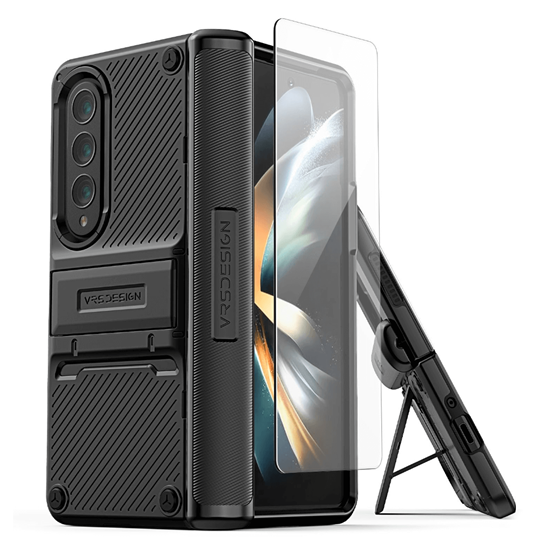 Picture of VRS DESIGN QuickStand Pro case for Galaxy Z Fold 4 (Matte Black)