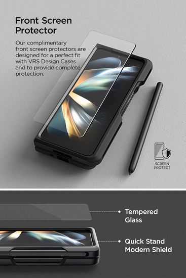 Picture of VRS DESIGN QuickStand Modern Pro case for Galaxy Z Fold 4 (Matte Black)