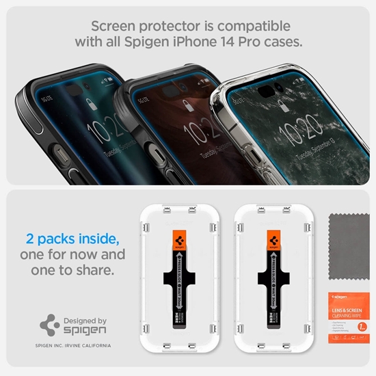 Picture of Spigen Screen Protector for iPhone 14 Pro / iPhone 15 - Clear (2 Pack)