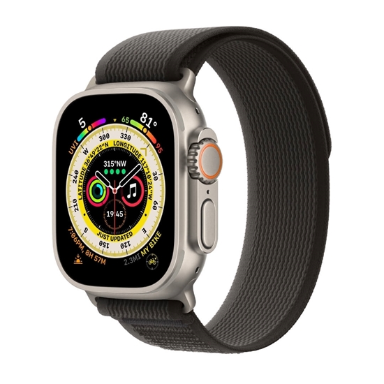 Picture of Apple Watch Ultra 49mm Titanium Case with Black/Gray Trail Loop - M/L