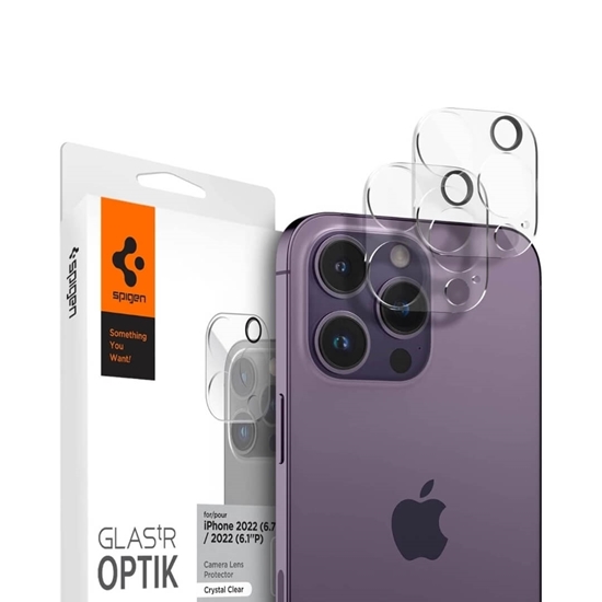 Picture of Spigen Camera Lens Screen Protector for iPhone 14 Pro Max/iPhone 14 Pro - Clear (2 Pack)
